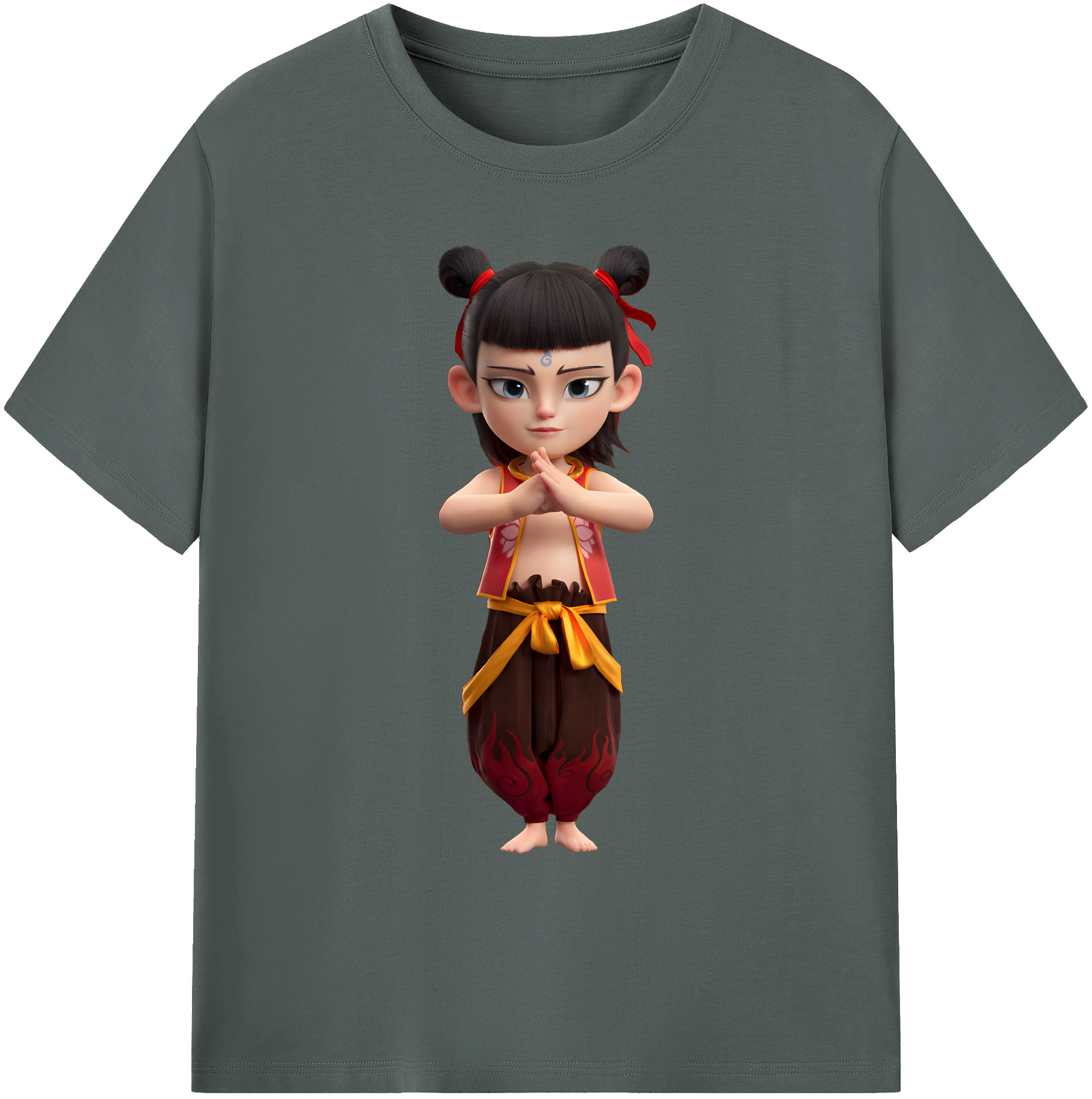 （画像用） Ne Zha 2 ナタ 魔童の大暴れ 綿100％ メンズ半袖Tシャツ｜肌触りやわらか＆通気性